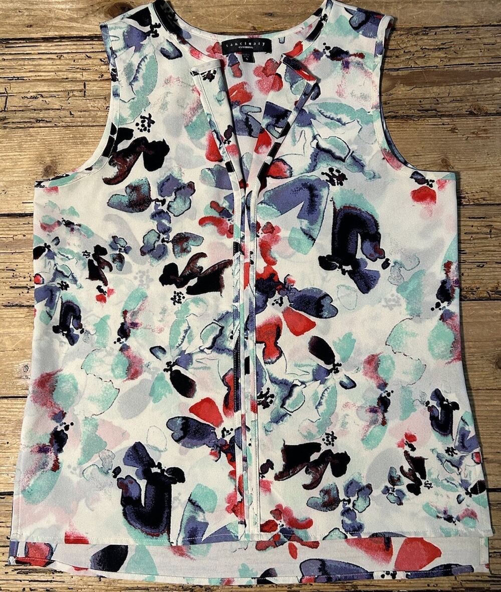 Sanctuary Floral Sleeveless Tunic Top Size S NWOT